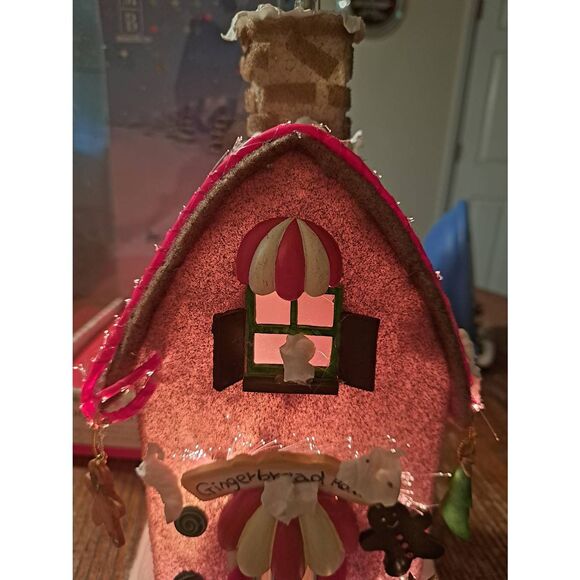 MerryBrite Fiber Optic Snow House Light Up Santa Reindeer Christmas Holiday 14" - Picture 4 of 12